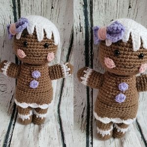 New Pastel Christmas Gingerbread Girl Amigurumi decor